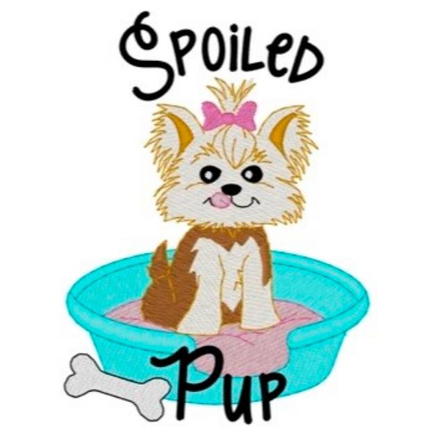 Picture of Spoiled Yorkie Pup Machine Embroidery Design