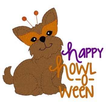 Happy Howl-o-ween Machine Embroidery Design