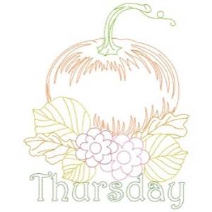 Picture of Redwork Thursday Pumpkin Machine Embroidery Design