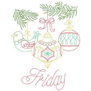 Picture of Redwork Friday Christmas Ornaments Machine Embroidery Design