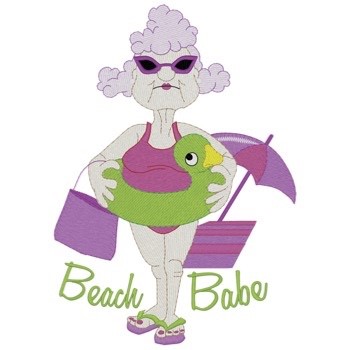 Beach Babe Grandma Machine Embroidery Design