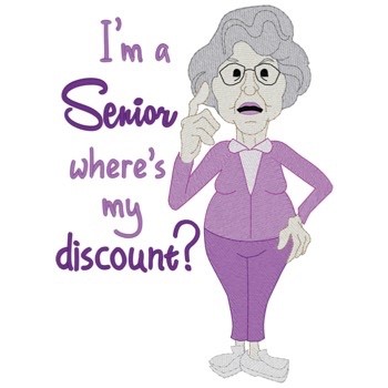 Senior Discount Grandma Machine Embroidery Design