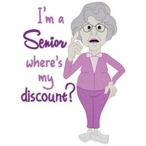 Picture of Senior Discount Grandma Machine Embroidery Design