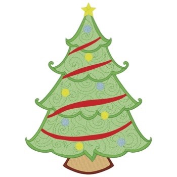 Christmas Tree Mylar Machine Embroidery Design