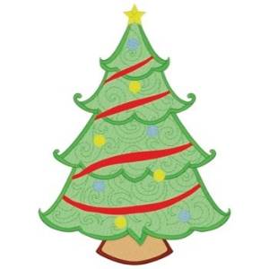 Picture of Christmas Tree Mylar Machine Embroidery Design
