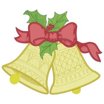 Mylar Christmas Bells Machine Embroidery Design