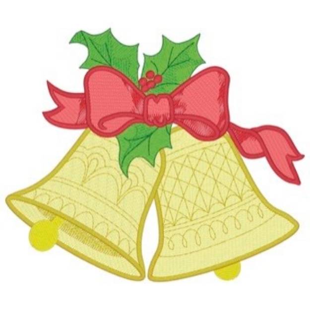 Picture of Mylar Christmas Bells Machine Embroidery Design