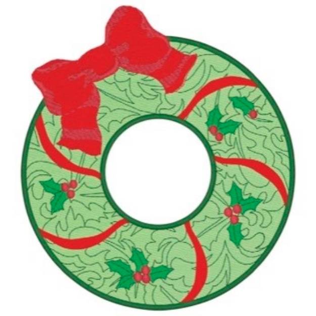 Picture of Mylar Christmas Wreath Machine Embroidery Design