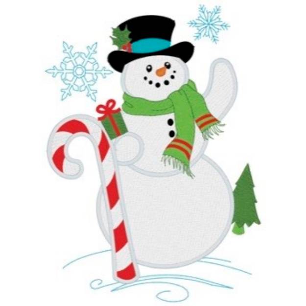 Picture of Mylar Snowman Machine Embroidery Design