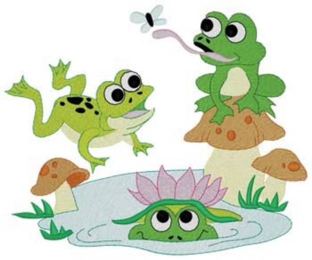 Picture of Frogs Machine Embroidery Design