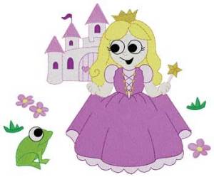 Picture of Princess & Frog Machine Embroidery Design