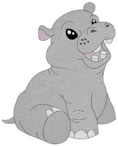 Picture of Baby Hippo Machine Embroidery Design