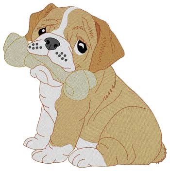 Bulldog Puppy Machine Embroidery Design