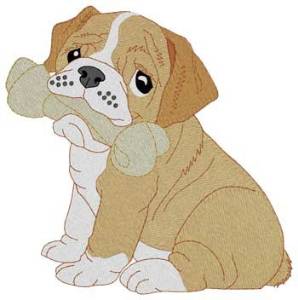 Picture of Bulldog Puppy Machine Embroidery Design
