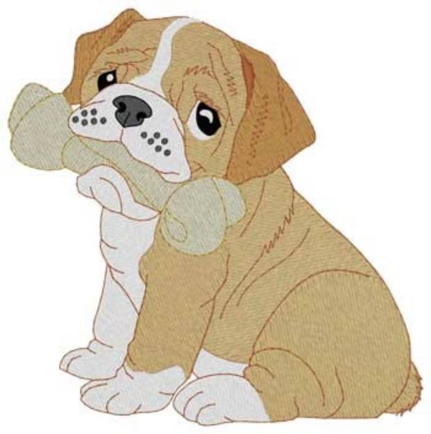 Picture of Bulldog Puppy Machine Embroidery Design