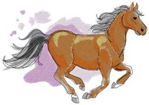 Picture of Horse Running Machine Embroidery Design