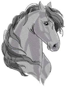 Picture of Friesian Horse Head Machine Embroidery Design
