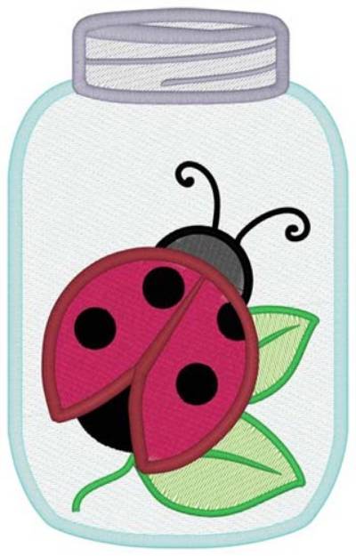Picture of Ladybug In Jar Mylar Machine Embroidery Design