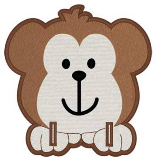 Picture of Monkey Lollipop Holder Machine Embroidery Design