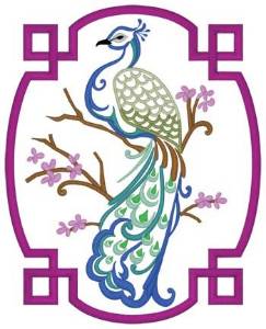 Picture of Peacock Applique Machine Embroidery Design