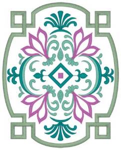 Picture of Floral Moroccan Pattern Applique Machine Embroidery Design
