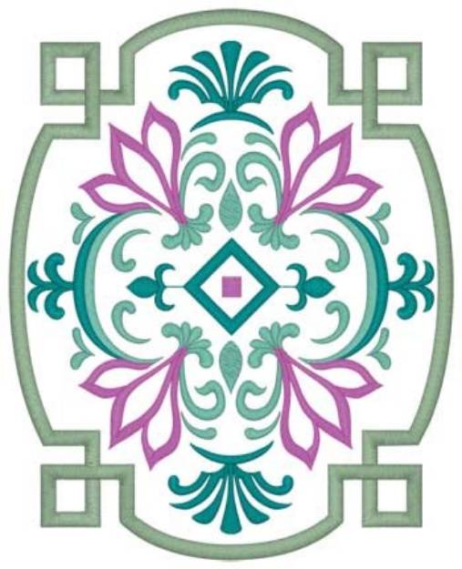 Picture of Floral Moroccan Pattern Applique Machine Embroidery Design