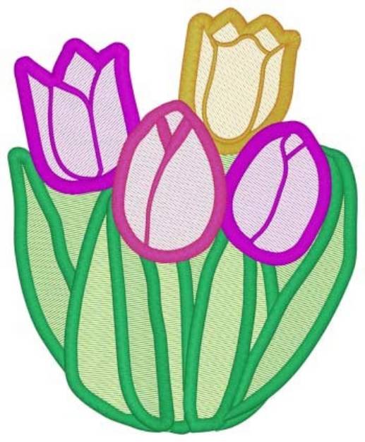 Picture of Tulips Mylar Machine Embroidery Design