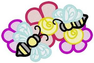 Picture of Bees & Flowers Mylar Machine Embroidery Design