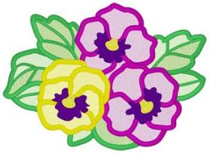 Picture of Pansies Mylar Machine Embroidery Design