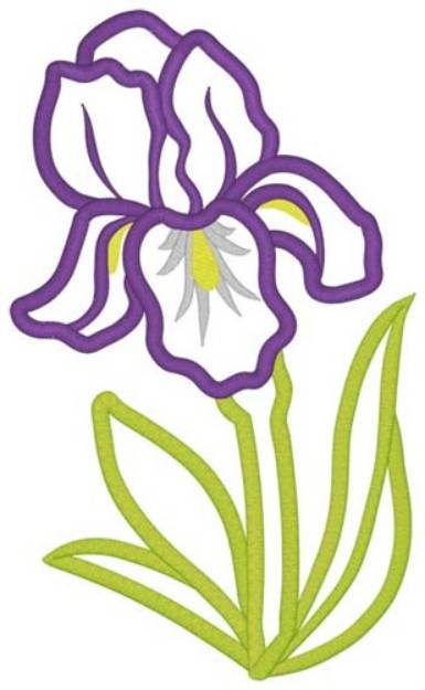 Picture of Iris Applique Machine Embroidery Design