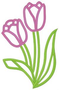 Picture of Tulips Applique Machine Embroidery Design