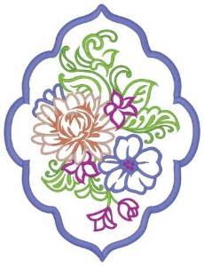 Picture of Floral Design Applique Machine Embroidery Design