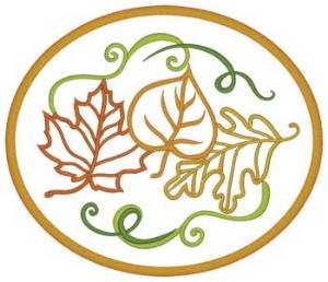 Picture of Fall Leaves Applique Machine Embroidery Design