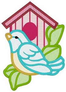 Picture of Bird & Birdhouse Mylar Machine Embroidery Design