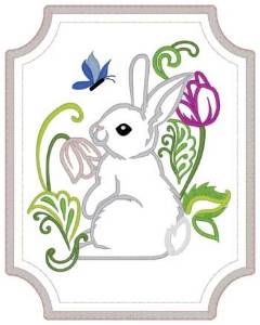 Picture of Spring Bunny Applique Machine Embroidery Design