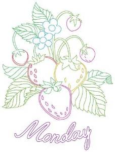 Picture of Monday Strawberries Machine Embroidery Design
