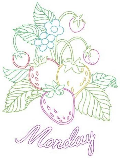 Picture of Monday Strawberries Machine Embroidery Design