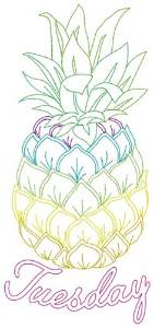 Picture of Tuesday Pineapple Machine Embroidery Design