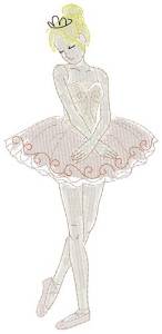 Picture of Ballerina Standing Machine Embroidery Design