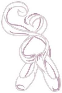 Picture of Ballet Pointe Shoes Machine Embroidery Design