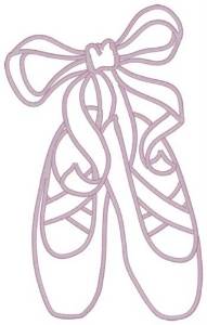 Picture of Ballet Pointe Shoes Outline Machine Embroidery Design
