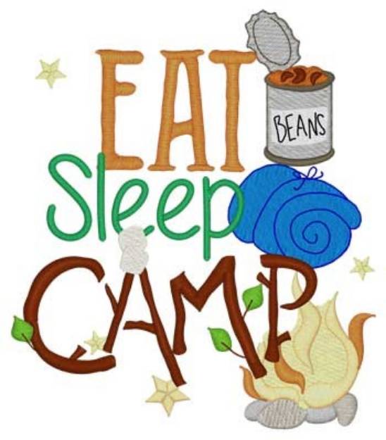 Picture of Eat, Sleep, Camp Machine Embroidery Design