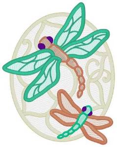 Picture of Dragonflies Mylar Machine Embroidery Design