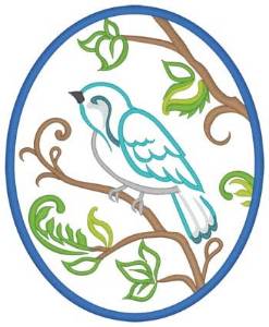 Picture of Decorative Bird Applique Machine Embroidery Design