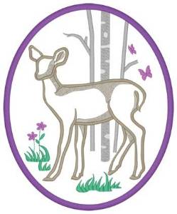 Picture of Doe In Woods Applique Machine Embroidery Design