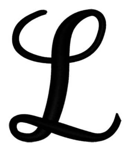 Picture of Script Letter L Machine Embroidery Design