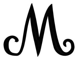 Picture of Script Letter M Machine Embroidery Design