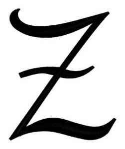 Picture of Script Letter Z Machine Embroidery Design