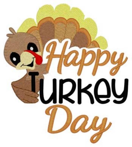 Picture of Happy Turkey Day Machine Embroidery Design