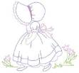 Picture of Bonnet Girl Machine Embroidery Design
